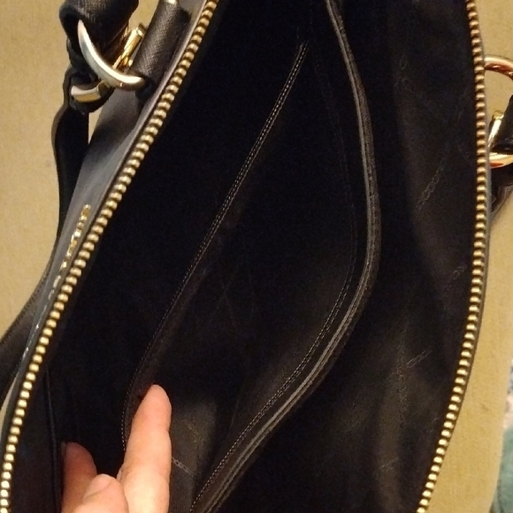 Michael Kors Black Structured Tote with Gold Accents - Picture 6 of 16